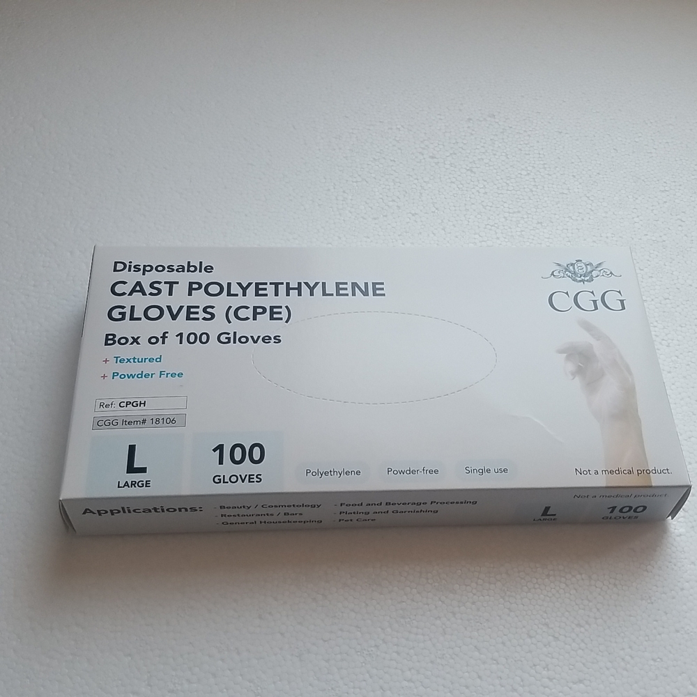 Intco Disposable Cast Polyethylene Gloves ,Cases of 4000 Gloves size large
